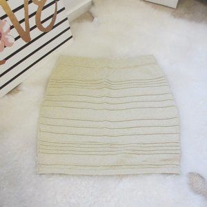 Cream Gold Sparkle Bandage Skirt